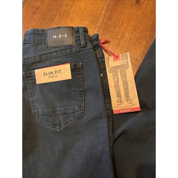 MBX Slim Fit Gray Jeans Size 34 X 32 NWT Slim Leg Skinny Jeans - Picture 2 of 6